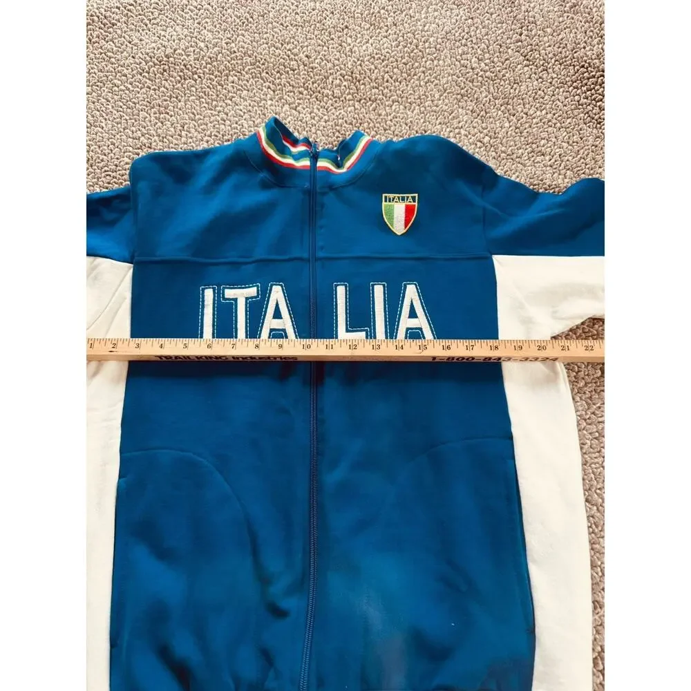 Italia Men’s Sweatshirt I.T.S Brand Made In Italy Sz Large Zip Up